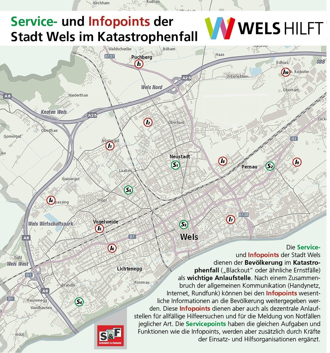 Übersichtsplan Service- und Infopoints